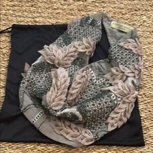 Mignonne Gavigan Gray and Blush Scarf Necklace